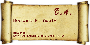 Bocsanszki Adolf névjegykártya